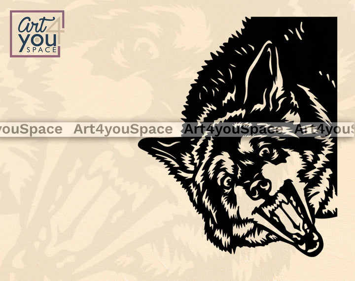staring coyote svg art