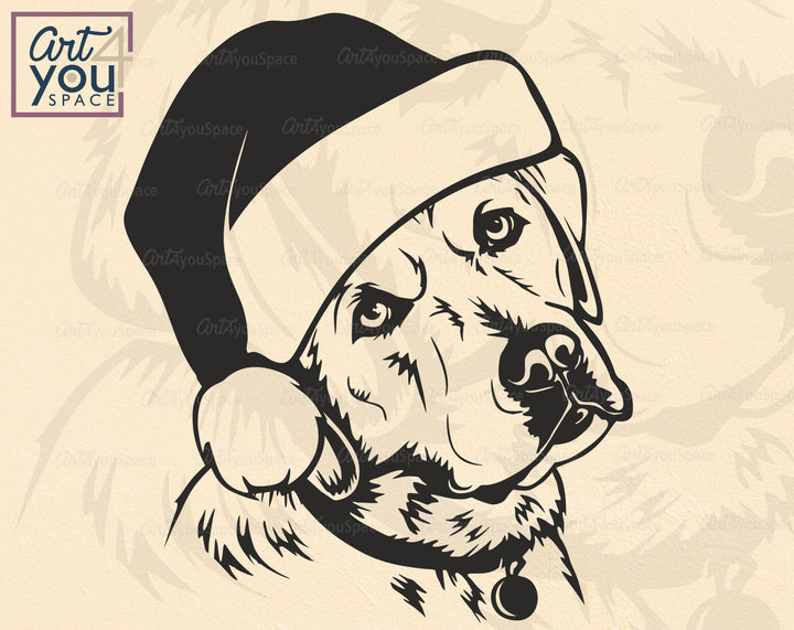 Christmas Labrador Retriever Art
