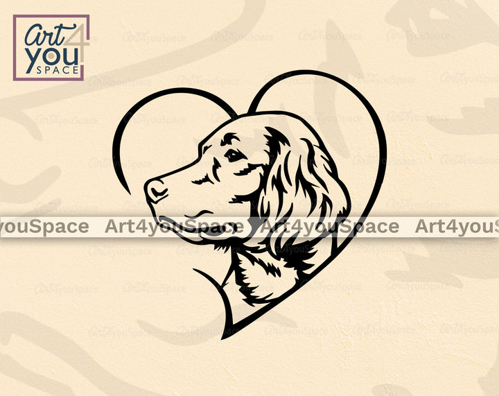 Irish Setter Lover art Dog in The heart frame svg