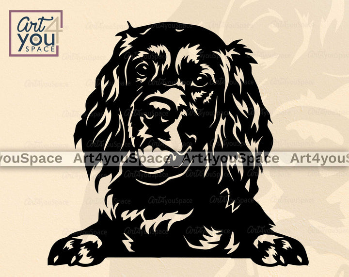 Irish Setter Peeking Dxf