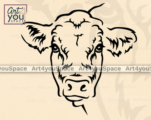 Angus Bull head SVG File for Cricut