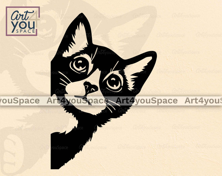 black and white cat svg file