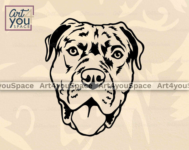 Funny Cane Corso Face SVG