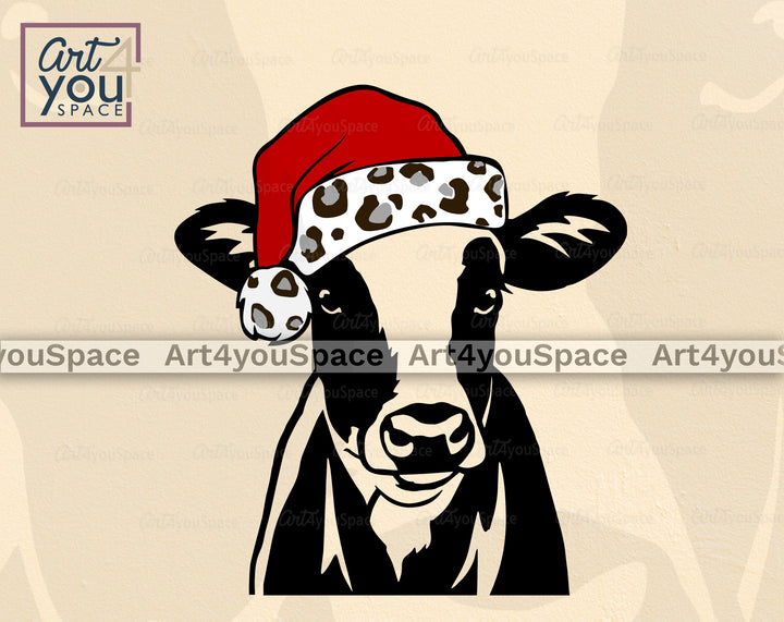 dairy cow christmas svg