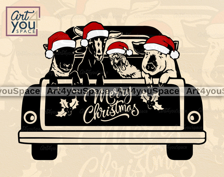 Christmas Truck DXF