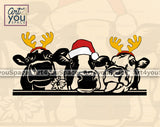 funny cow christmas clipart