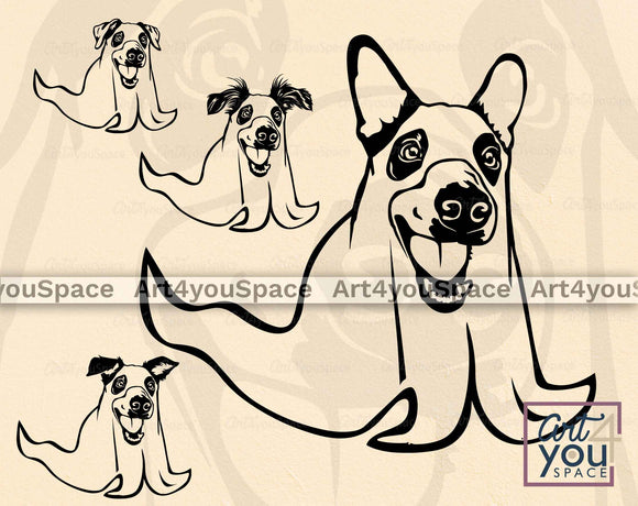 dog in ghost suit svg file
