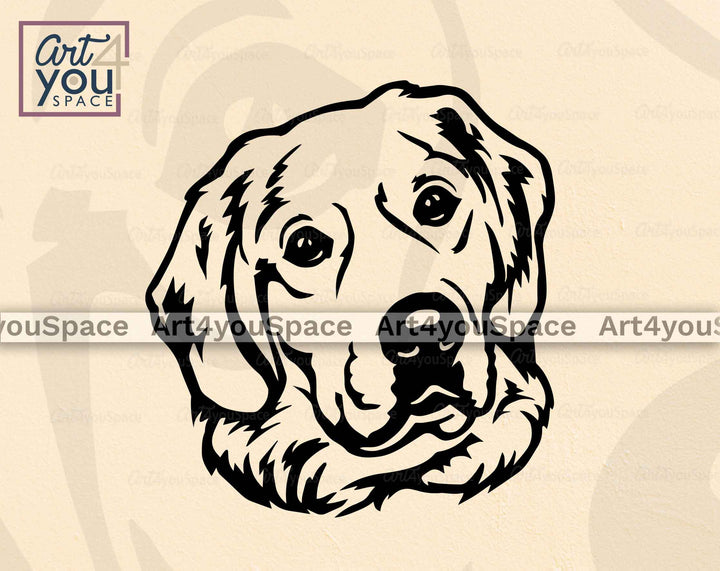 golden retriever face svg file