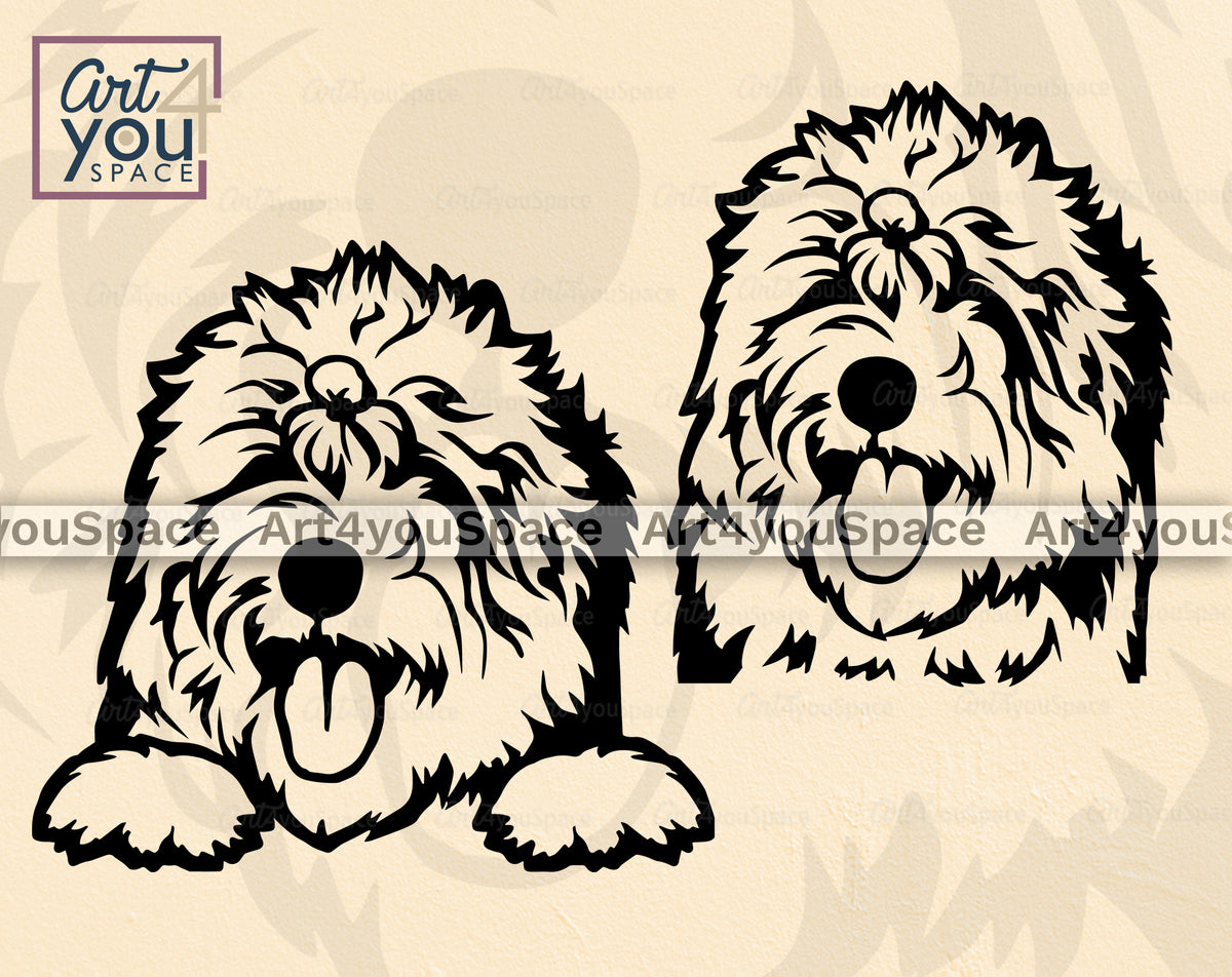 Old English Sheepdog Vector Illustration Royalty Free SVG, Cliparts,  Vectors, and Stock Illustration. Image 87466834.