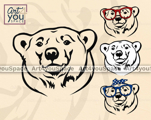 Polar Bear Head SVG file Cricut
