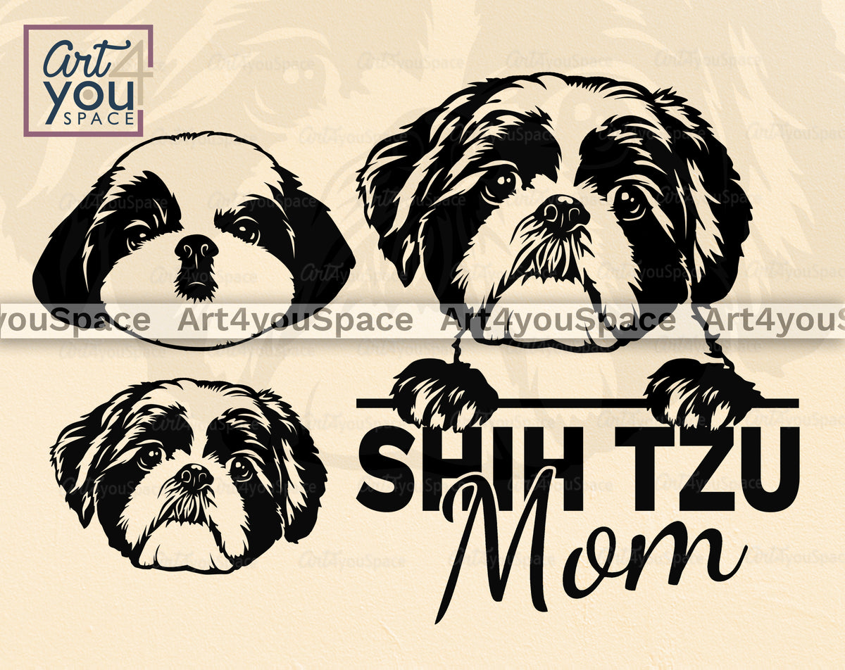 Buy Shih Tzu Mom SVG, DXF, PNG – Art4youSpace