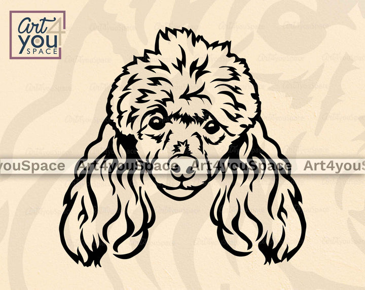 standart Poodle dog face svg file