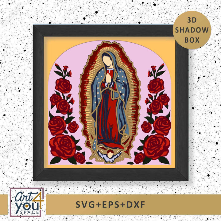 Virgin Mary Shadow Box Svg