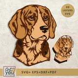 3D Beagle Svg, Multilayered Dog SVG