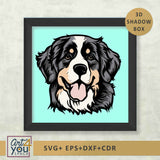 3D Bernese Mountain Shadow Box SVG: