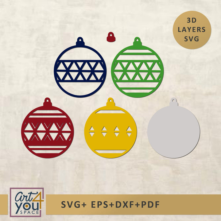 3D Boho Xmas Ornaments 