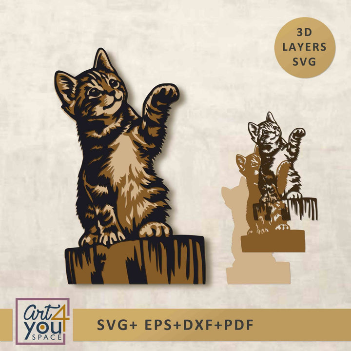 3D Cat Svg