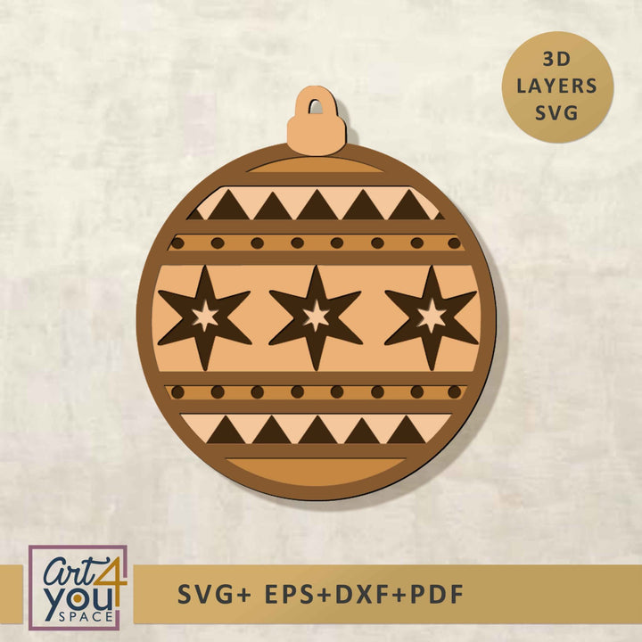3D Christmas Ball SVG