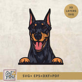 3D Doberman Laser Cut svg