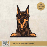 3D Doberman  Multilayered Svg