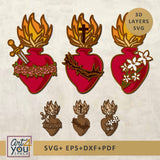 3D Holy Family Hearts svg