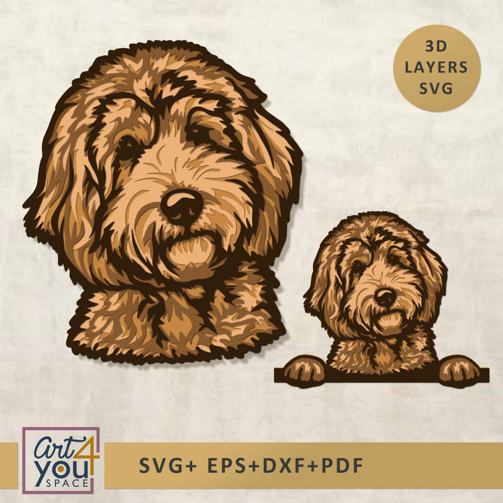 3D Labradoodle Svg