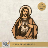 3D Layered Jesus Multilayer SVG File: