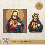 3D Layered Jesus Multilayer SVG