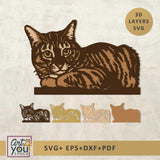 3D Multilayer cat svg