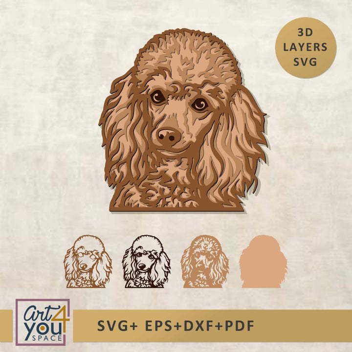 3D Poodle Multilayered Svg