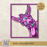 3D Svg Donkey Farm Animal