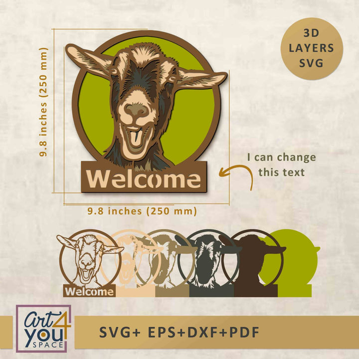 3D Svg Goat Farm Animal 