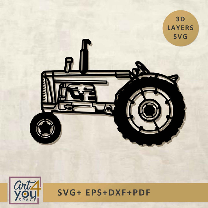 3D Tractor Svg