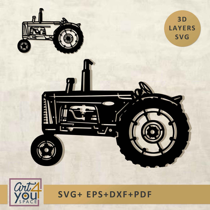 3D Tractor Svg files for Cricut 