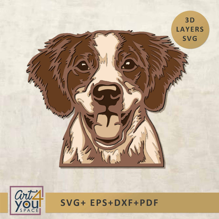 3D design of a Brittany Spaniel 