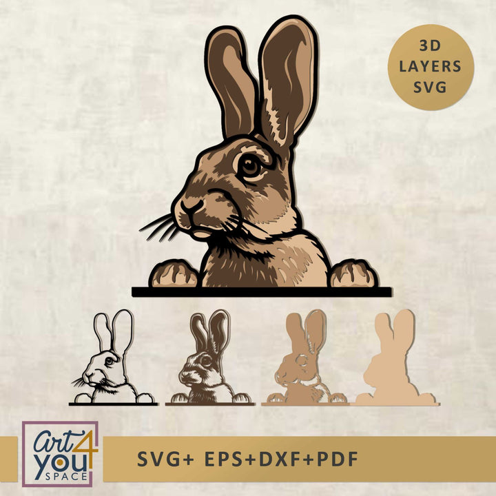 3D layered SVG rabbit design 