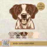  3D layers SVG Brittany Spaniel