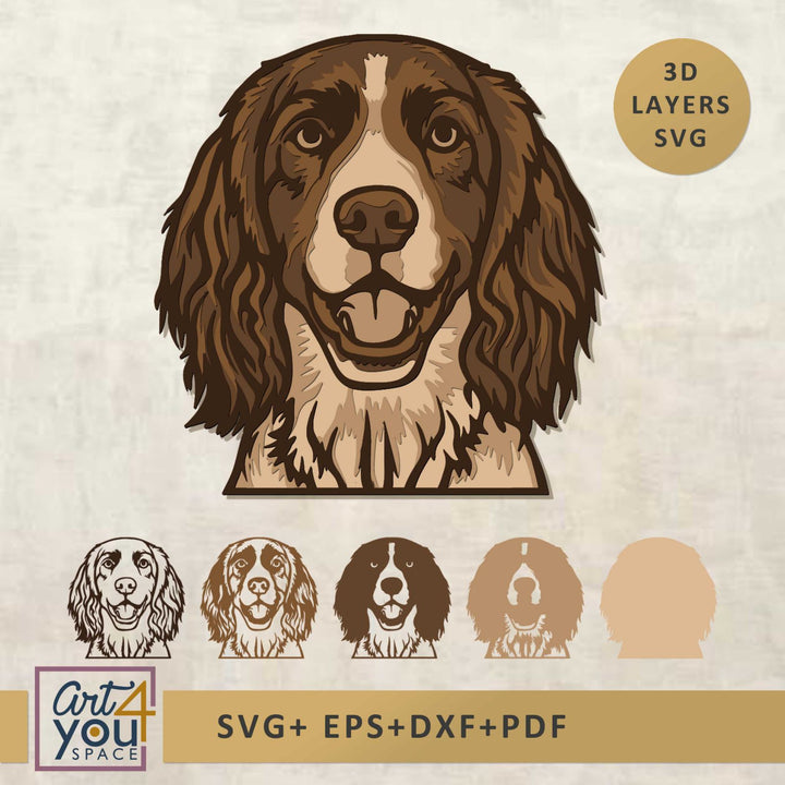 3D layers SVG English Springer Spaniel 