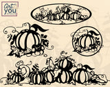Decorative pumpkins laser cut vector designs
