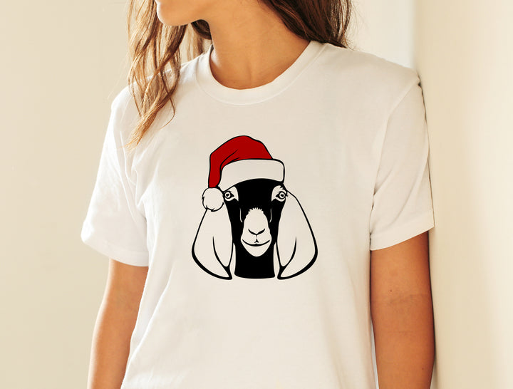 nubian goat with santa hat vector image