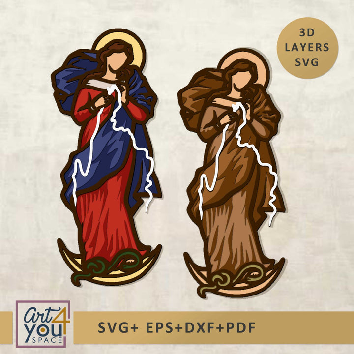 3d Multilayered svg design of Mary Undoer