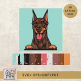 3d SVG shadow box Doberman