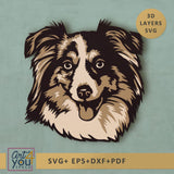 3d svg design of Australian Shepherd dog 