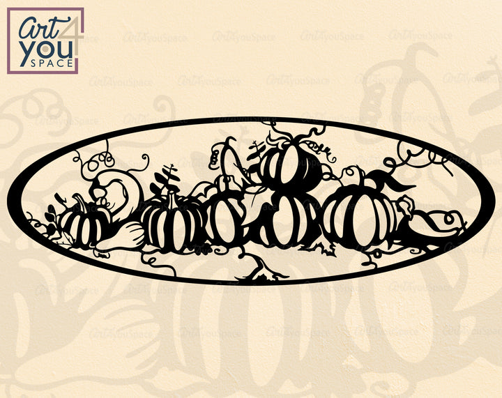 svg design of pumpkins with swirls