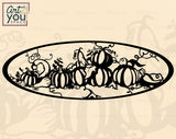 svg design of pumpkins with swirls