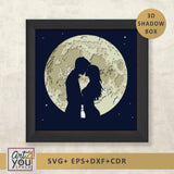 Artwork of a couple kissing in front of a moon  SVG
