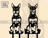 Australian Kelpie Dog Sitting dxf files for metal cutting