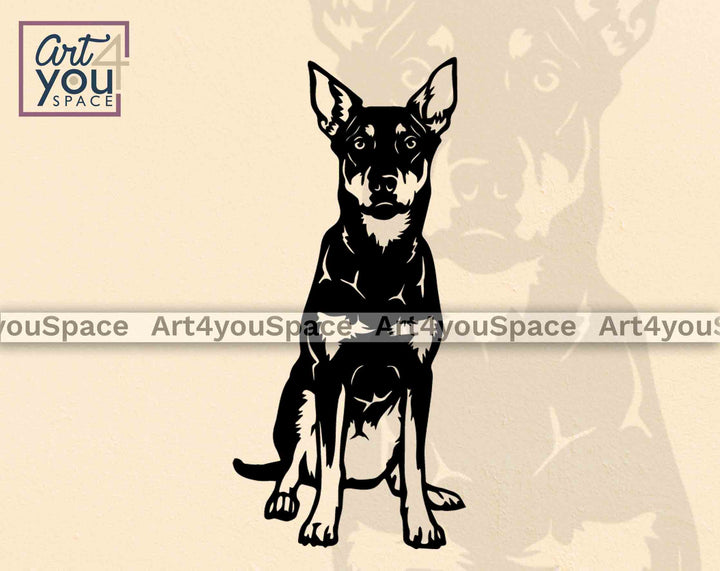 Australian Kelpie Dog whole body SVG file