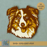 Australian Shepherd 3D Multilayered Dog 