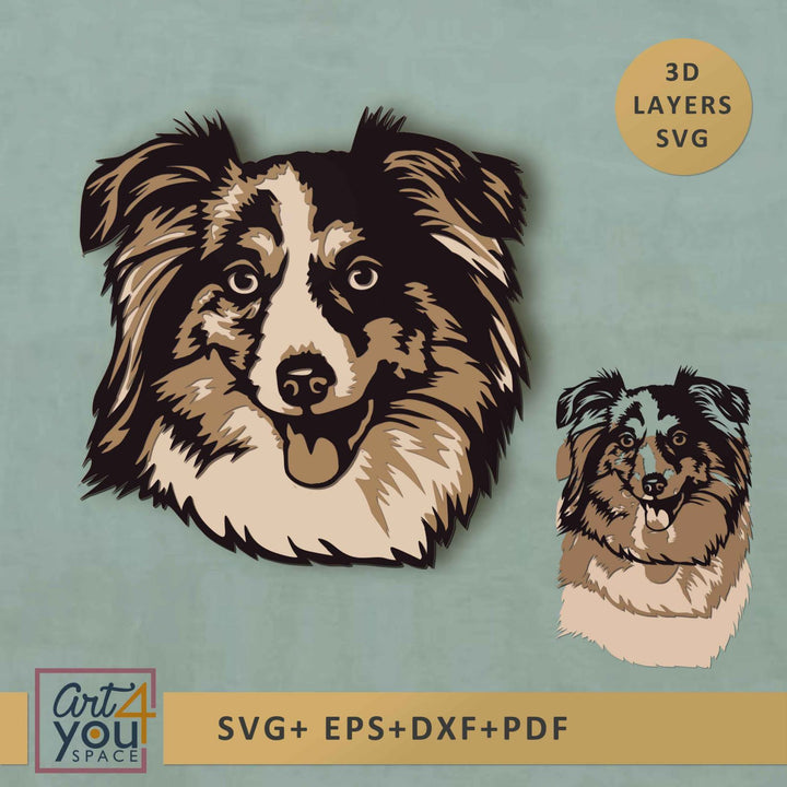 Australian Shepherd 3D Svg